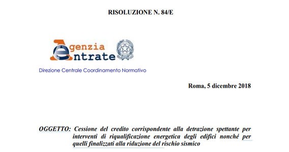 Ecobonus e sismabonus, da quando si può usare il credito ceduto