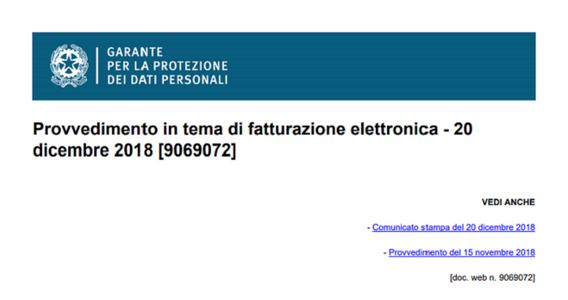 Fattura elettronica, privacy: la ricetta del Garante per la sicurezza dei dati