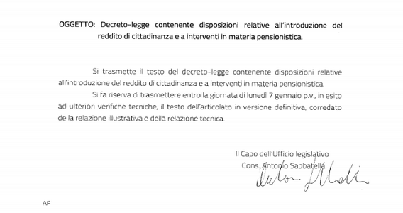 Reddito di cittadinanza, ecco il decreto: importi e requisiti nel testo in Gazzetta