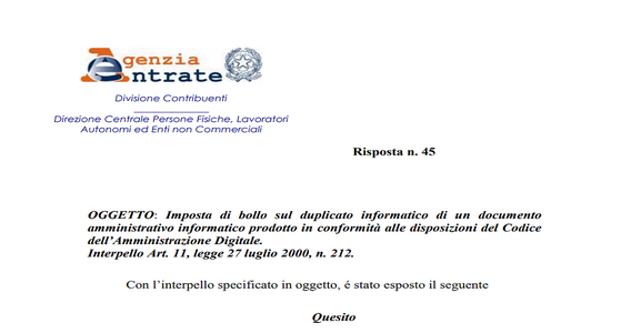 Imposta di bollo e documenti informatici: le regole del CAD per i duplicati