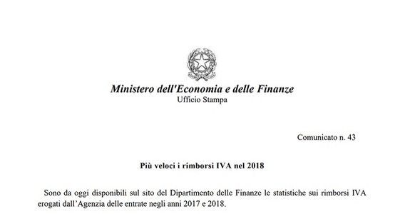 Rimborsi IVA: nel 2018 i contribuenti li hanno ottenuti in tempi più brevi