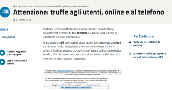 INPS: attenzione alle truffe tramite email e telefono