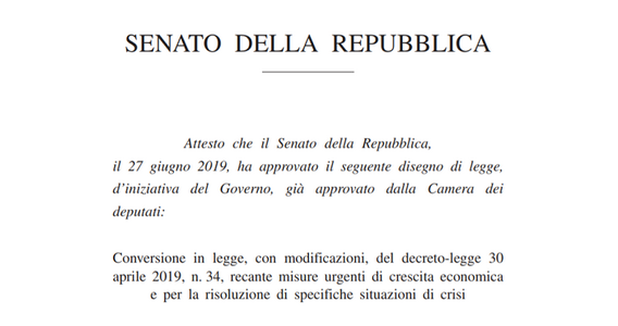 Decreto Crescita: cosa prevede? Testo e novità nella legge di conversione