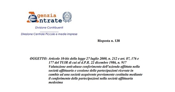 Cessione indiretta d'azienda per la riorganizzazione societaria: è abusiva?