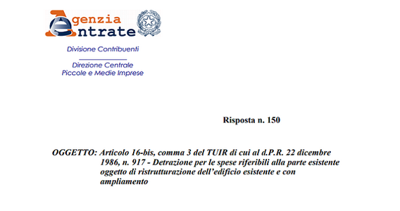 Ristrutturazione con ampliamento, bonus del 50% solo per i lavori sulla parte esistente