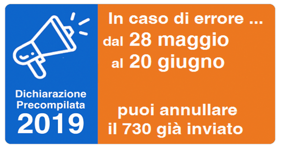 Modello 730 precompilato, annullamento e correzione errori dal 28 maggio 2019
