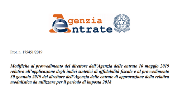ISA 2019, nuovo provvedimento delle Entrate. Ecco le novità