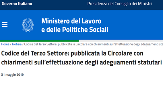 Terzo settore, adeguamento statuto: scadenza e chiarimenti del Ministero del Lavoro