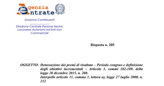 Detassazione premi di risultato: criteri su incremento produzione da fissare in anticipo