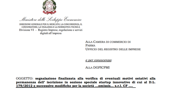 Startup innovative identiche: iscrizione con riserva nella sezione speciale