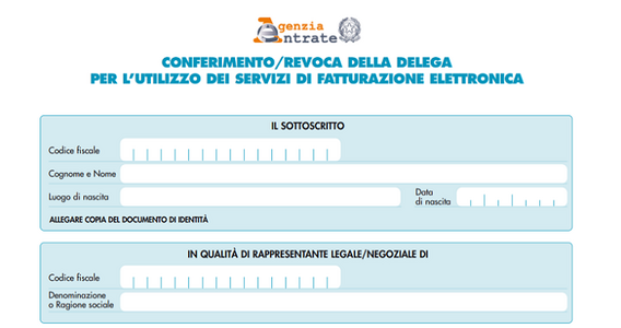 Come delegare l'intermediario per i servizi dello scontrino elettronico