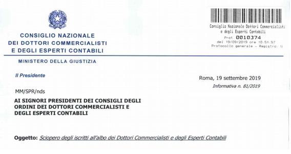 Sciopero commercialisti, dal CNDCEC il modulo per la comunicazione al cliente