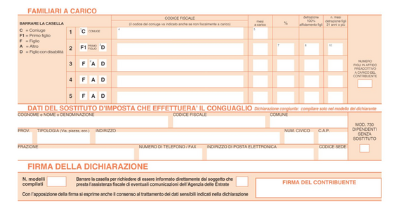 Modello 730: chi sono i familiari a carico?