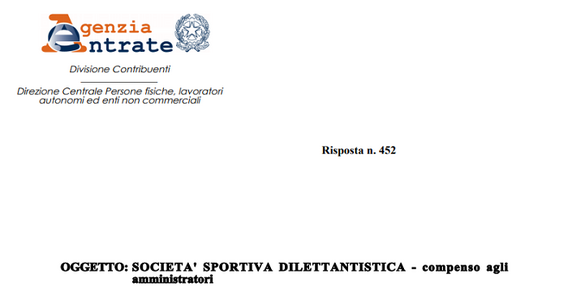 Società sportive dilettantistiche: limite ai compensi degli amministratori