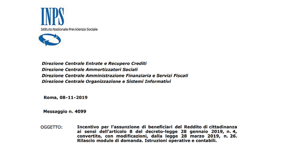Bonus RdC: istruzioni e modulo di domanda