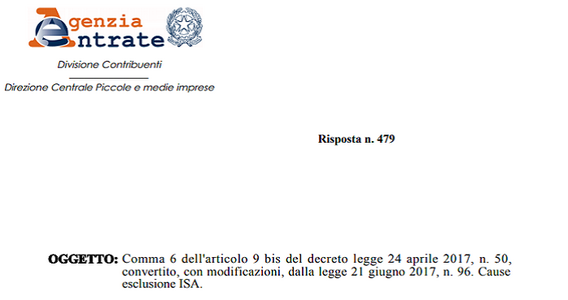 ISA, cause d'esclusione e inizio attività: l'Agenzia delle Entrate chiarisce
