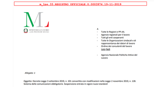 Comunicazioni obbligatorie, nuovi standard in vigore dal 13 dicembre