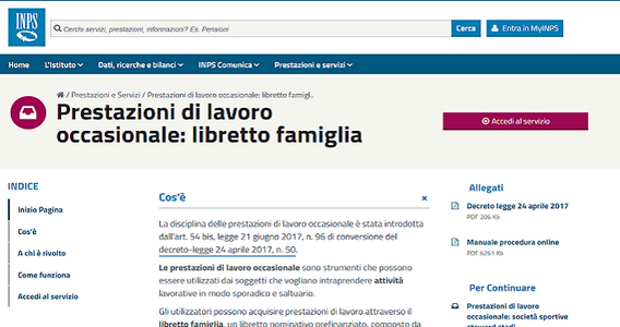 Collaboratori familiari occasionali e utilizzo del Libretto di Famiglia