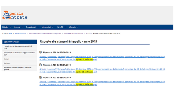Regime forfettario: i principali interpelli del 2019