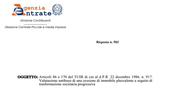 Da società di persone a SRL per tassare la plusvalenza al 24%: c'è il sì delle Entrate