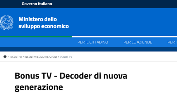 Bonus TV e decoder, pronto il modulo di domanda e la procedura di registrazione
