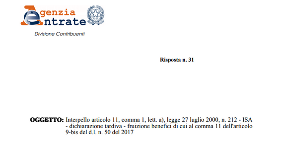Dichiarazione dei redditi, benefici premiali ISA salvi anche con invio tardivo