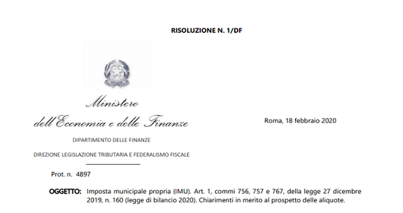 IMU 2020, libera scelta delle aliquote per i comuni