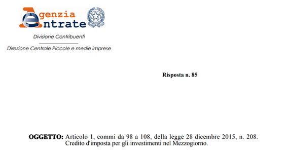 Credito di imposta Mezzogiorno: focus su rilevanza fiscale e ripartizione tra soci