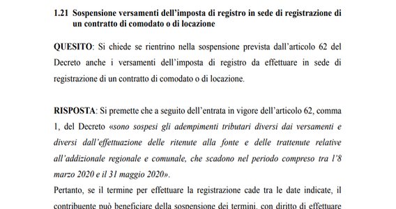 Contratto d'affitto, proroga a metà per l'imposta di registro