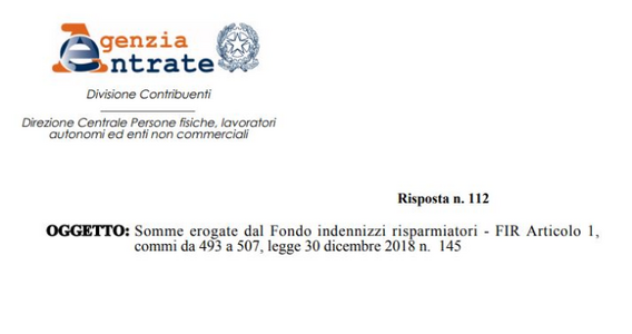 Fondo indennizzo risparmiatori, qual è la tassazione prevista per il reddito?