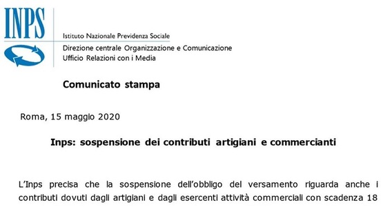 INPS: proroga contributi anche per artigiani e commercianti