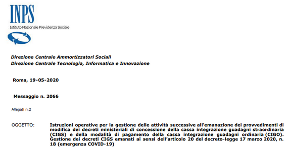 Cassa integrazione e modifica delle modalità di pagamento: istruzioni INPS