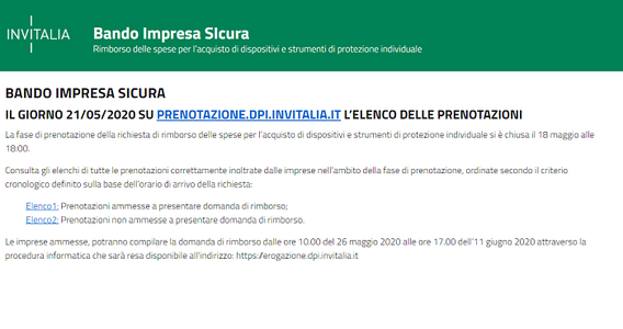 Bando Invitalia Impresa Sicura, elenco ammessi: 50 milioni esauriti in un secondo