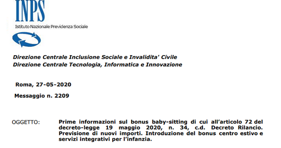 Bonus baby sitter 1.200 euro, ancora non si può fare domanda INPS