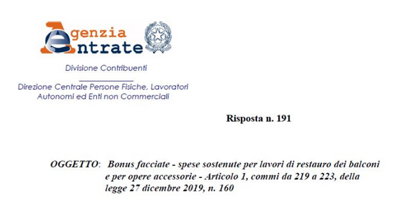 Bonus facciate, le spese accessorie per eseguire i lavori sono agevolabili