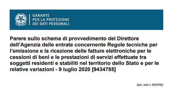 Fattura elettronica, controlli e memorizzazione dati eccessivi: stop del Garante Privacy