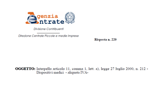 Dispositivi medici: quando è applicabile l'aliquota IVA agevolata?