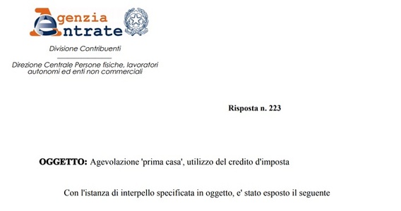 Bonus prima casa e credito di imposta: un'ampia scelta per l'utilizzo