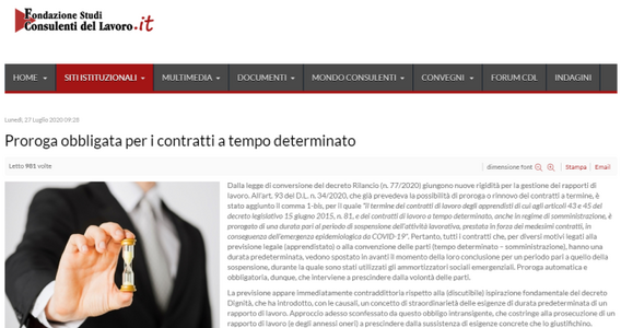 Proroga contratto a tempo determinato: l'obbligo del decreto Rilancio