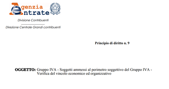 Gruppo IVA, via libera al controllo nelle mani di una persona fisica