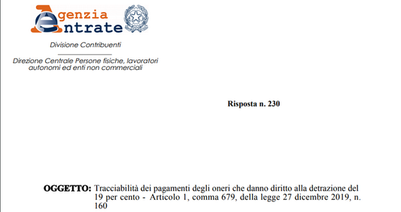 Detrazioni fiscali 2020, obbligo tracciabilità e documenti da conservare: nuove istruzioni AdE