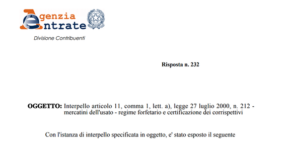 Corrispettivi telematici anche per il mercatino dell'usato, ma solo in alcuni casi