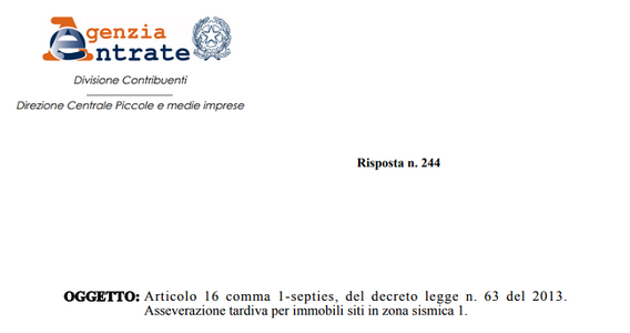 Sismabonus, l'asseverazione in ritardo cancella la detrazione
