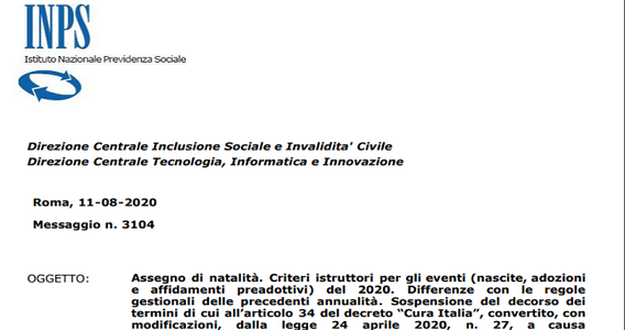 Bonus bebè, domanda entro il 30 agosto 2020. Dopo la sospensione, nuovi chiarimenti INPS