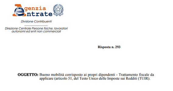Buono mobilità, rientra tra i fringe benefit e concorre alla formazione del reddito