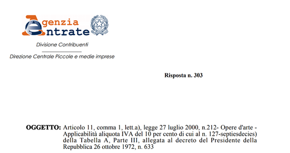 IVA ordinaria per la stampa 3D, non si applica la riduzione prevista per le opere d'arte
