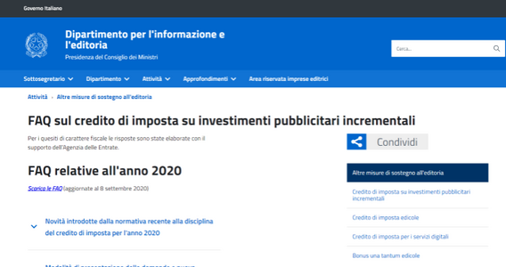 Bonus pubblicità 2020: eliminata l'incrementalità degli investimenti