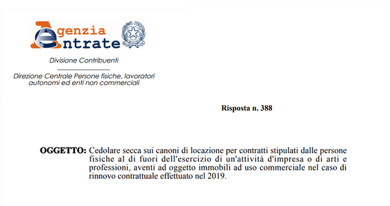 Cedolare secca negozi, accesso al regime anche dopo il 2019