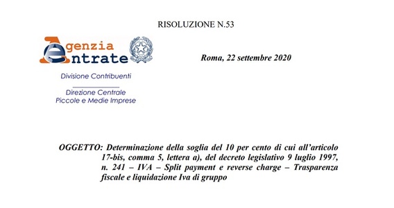 Durc fiscale, nella soglia del 10% anche split payment e reverse charge