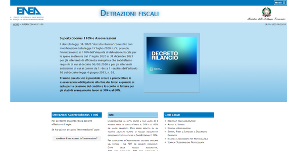 Superbonus 110%: disponibile il portale asseverazioni dell'ENEA